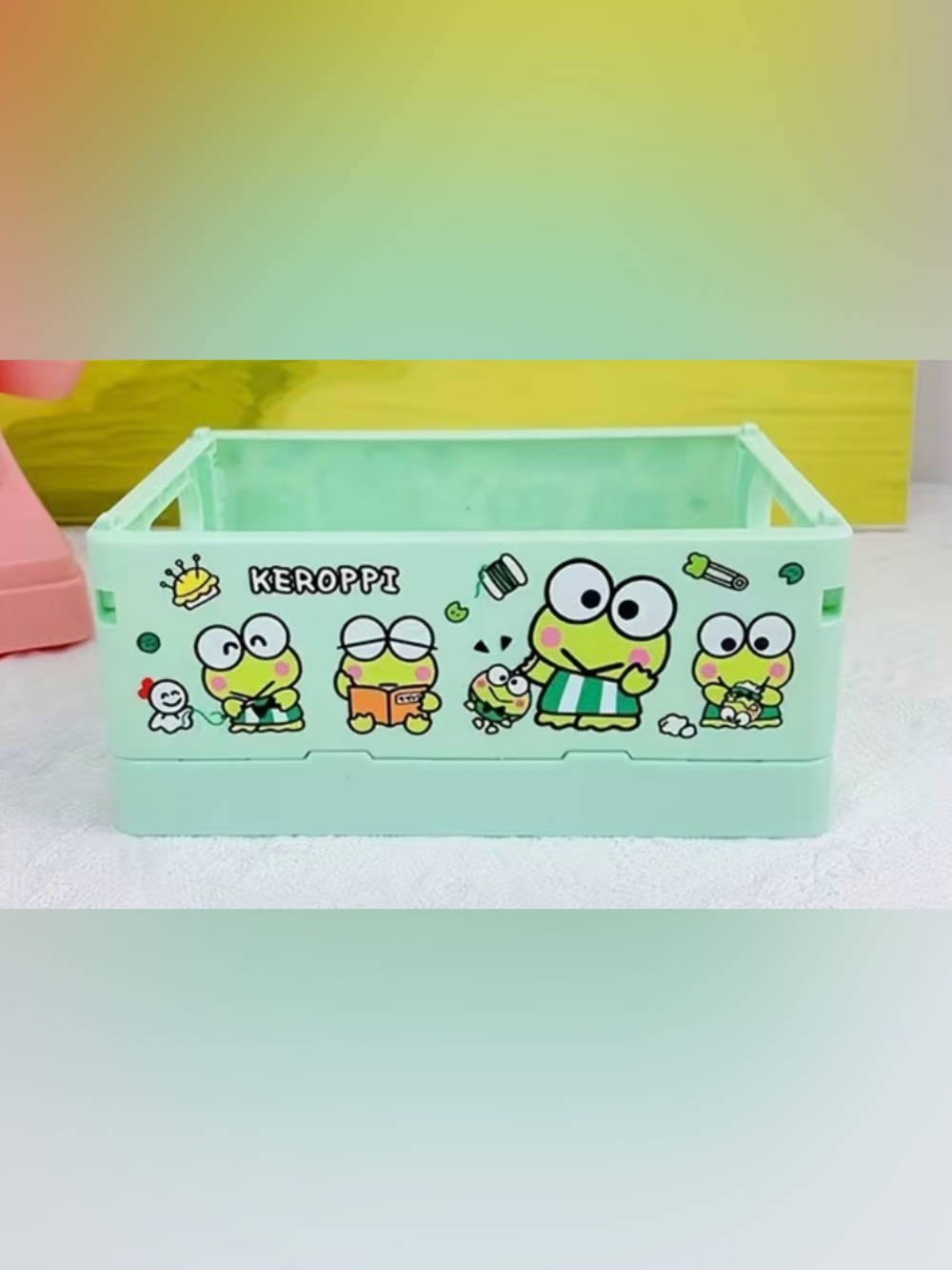 NEW Keroppi Mint Green Storage Bin💚🖤